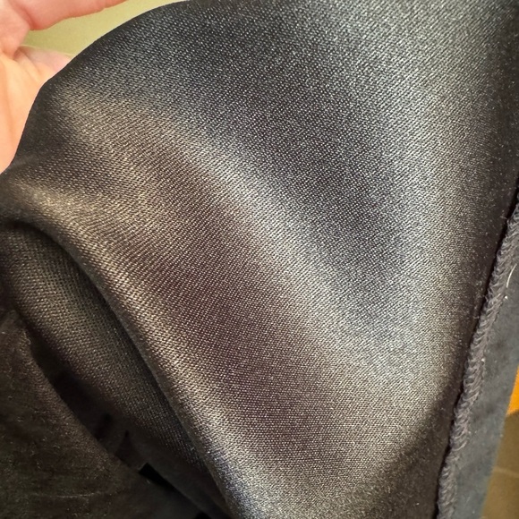 SUEDE Black flat front faux suede lined midi women's 10 Petite skirt event party - Picture 12 of 12